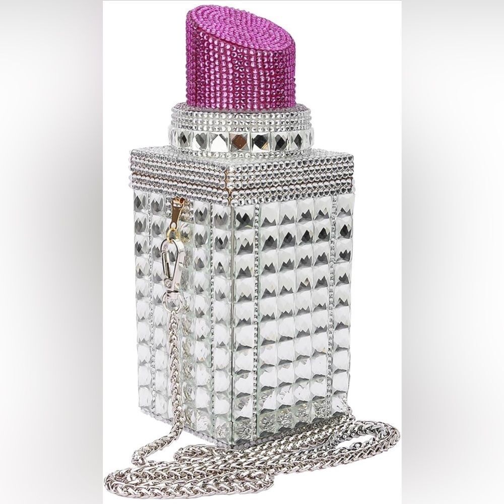 SUPER CUTE Pink Lipstick Purse with Detachable Strap